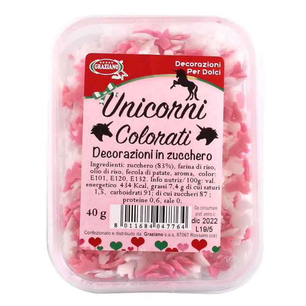 Unicorni di zucchero colorati piccoli per torte in offerta - PapoLab