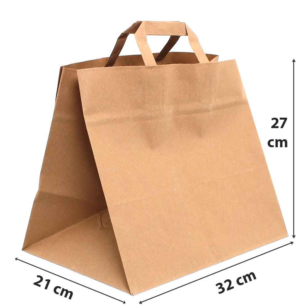 Buste di carta avana tinta unita con manici 32x21x27h PapoLab
