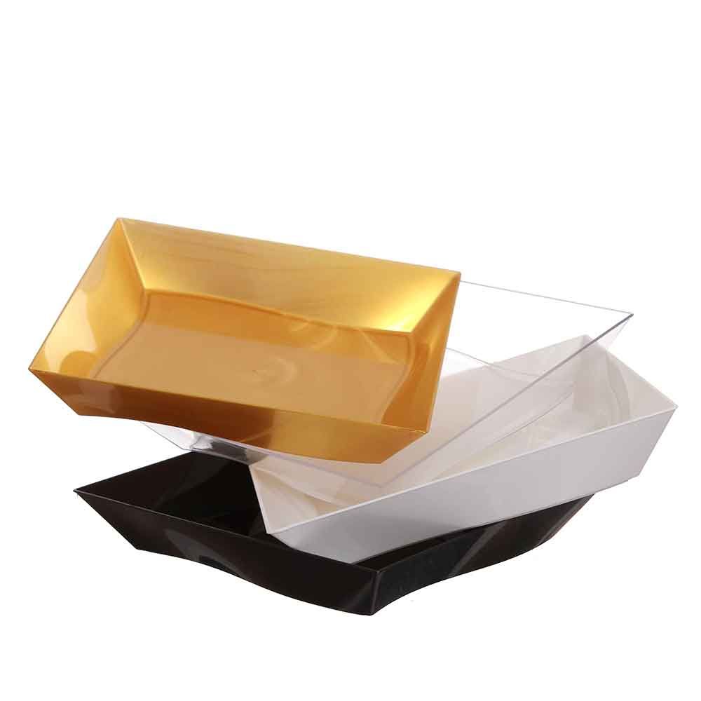 Piattini di plastica eleganti da aperitivo Vanity 16x16 cm - PapoLab