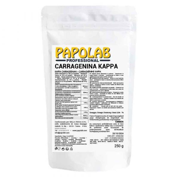 Carragenina Kappa addensante vegetale in polvere 250 g Papolab
