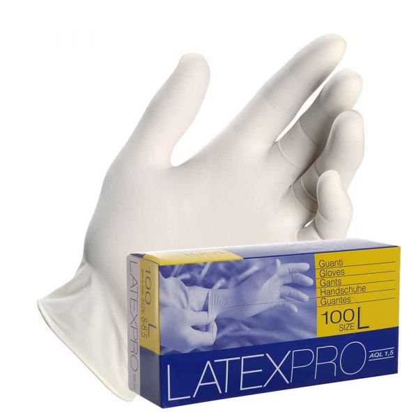 Guanti in lattice Latex Pro bianchi taglie a scelta