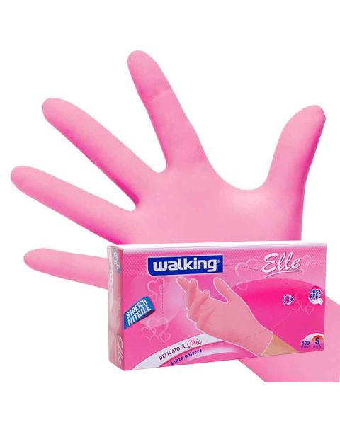 Guanti usa e getta rosa Walking Elle 4.0 gr