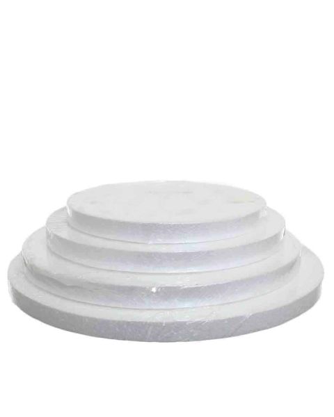Base rotonda in polistirolo bianco alta 2,5 cm