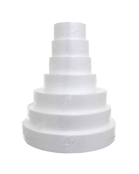 Base rotonda in polistirolo bianco alta 7,5 cm