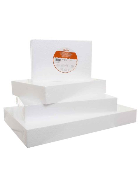 Base rettangolare in polistirolo bianco alta 7,5 cm