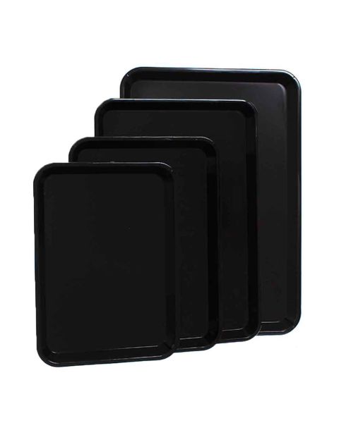 3 Vassoi in plastica nera da esposizione 