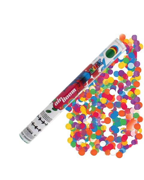 Tubo sparacoriandoli ad aria compressa Pyrogiochi Air Boom 45cm Coriandoli colorati