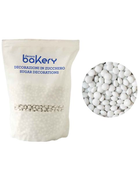 Mini Lenti di cioccolato color bianco per cake design 1kg Bakery