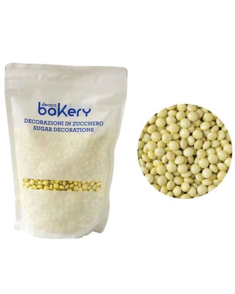 Mini Lenti di cioccolato color giallo pastello per cake design 1kg Bakery