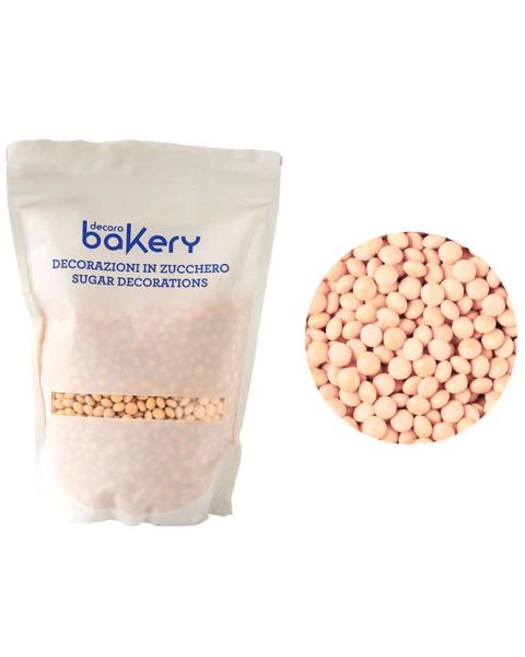 Mini Lenti di cioccolato color pesca per decorazione dolci 1kg Bakery