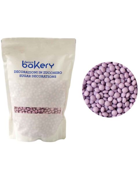 Mini Lenti di cioccolato color lilla per cake design 1kg Bakery