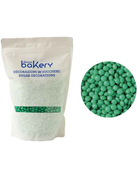Mini Lenti di cioccolato color verde foglia per cake design 1kg Bakery