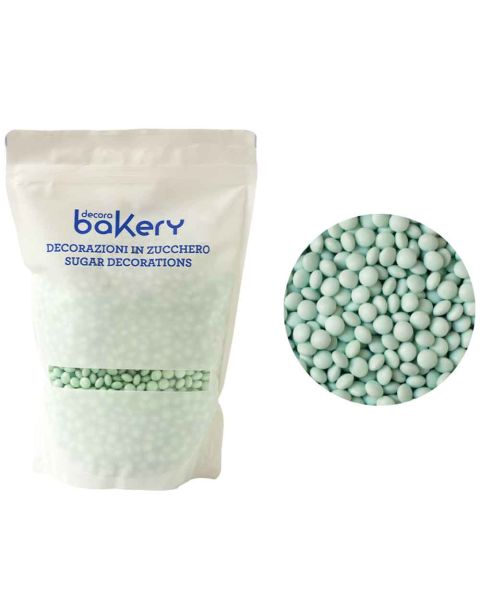 Mini Lenti di cioccolato color verde acqua per cake design 1kg Bakery