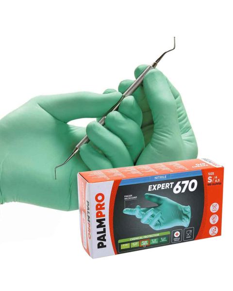 100 Guanti nitrile verde Icoguanti PalmPro Expert 670