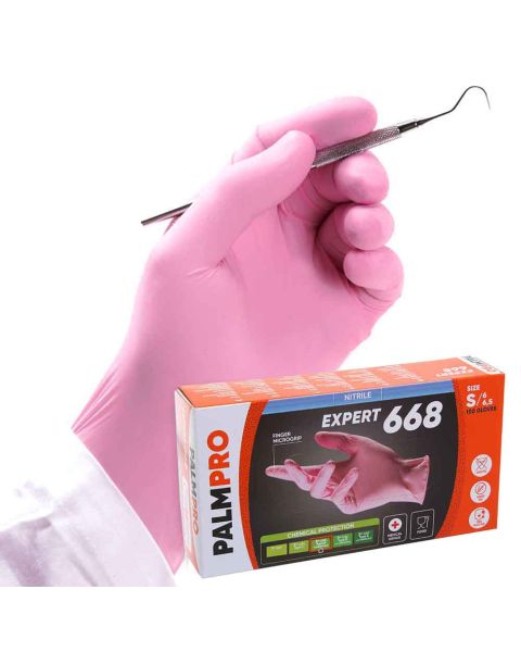 100 Guanti nitrile rosa Icoguanti PalmPro Expert 668