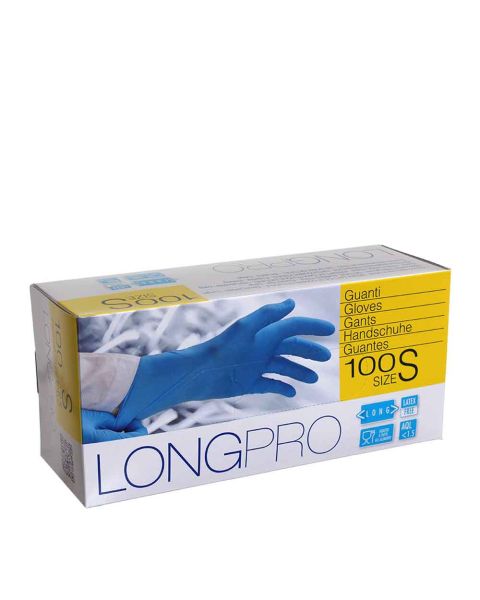 100 Guanti nitrile monouso Icoguanti Long Pro estrema resistenza S 6-6,5