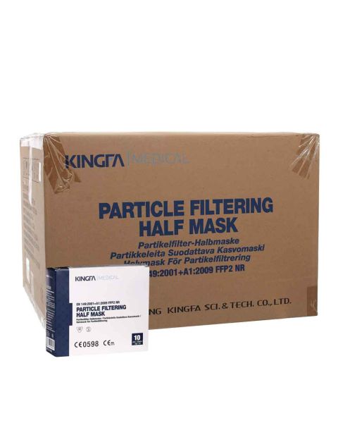 Scatolone da 2000 mascherine FFP2 bianche Kingfa CE 0598