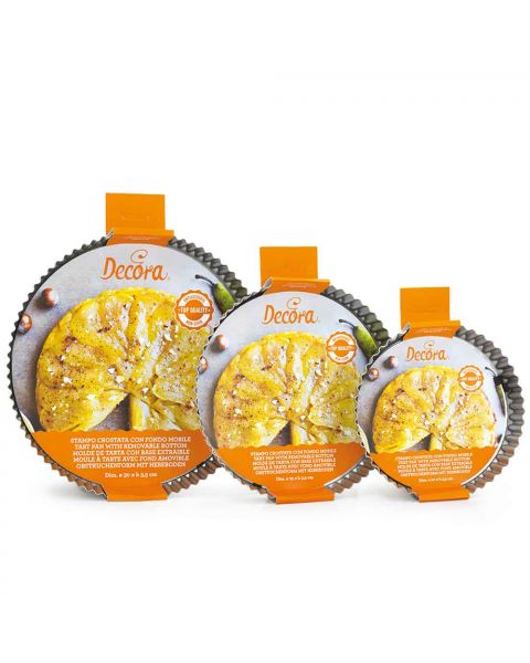 Stampo tondo per crostata fondo mobile antiaderente Decora varie misure
