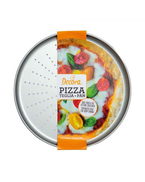 Teglia rotonda forata per pizza e focacce in metallo antiaderente Ø32 cm