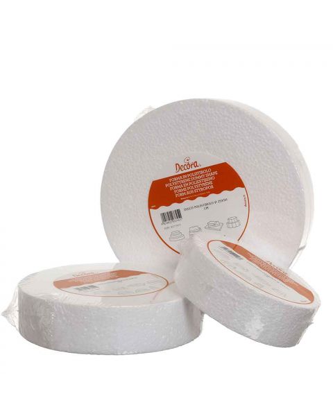 Base rotonda in polistirolo bianco Decora alta 5 cm varie misure diametro