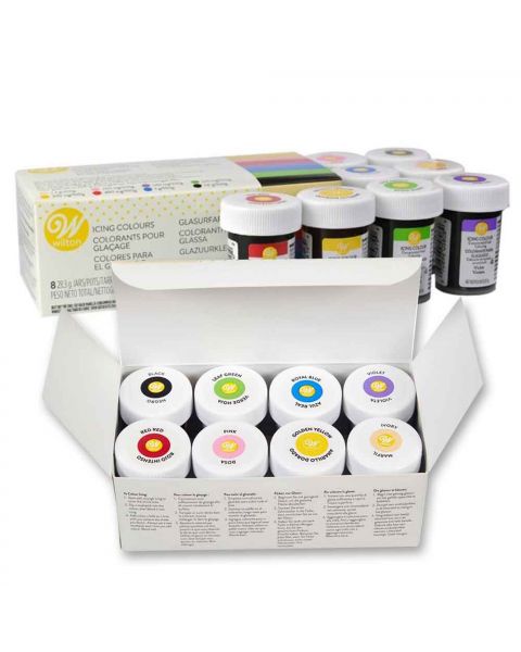 8 Coloranti in gel concentrato per alimenti colori assortiti 28 g Wilton