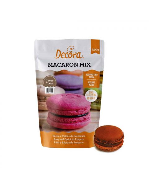 Preparato macarons in polvere Marrone Cacao 250 g Decora