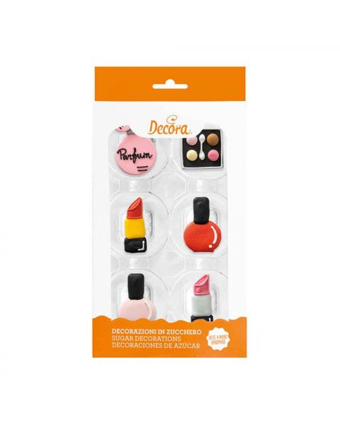 6 Decorazioni Make Up trucchi in zucchero Decora