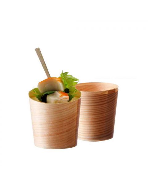 Vaschette di legno in foglia di pino alte 4,5xØ4,5 cm
