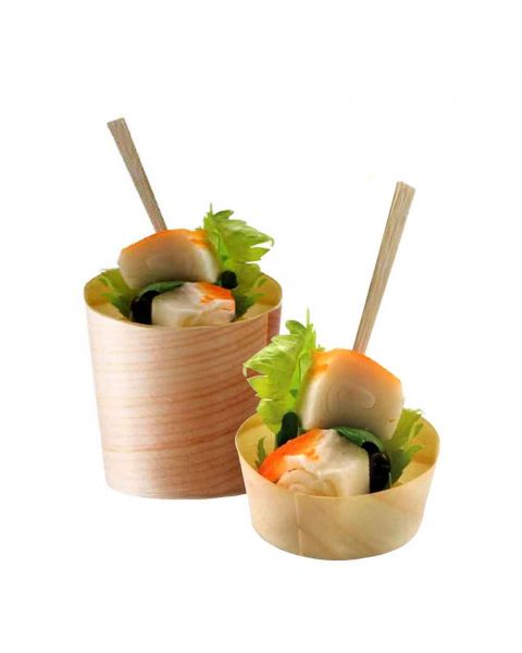 Vaschette canestrini finger food di legno in foglia di pino