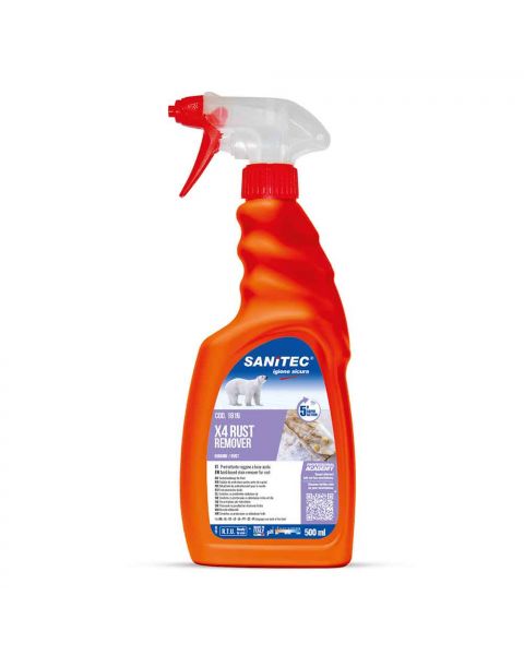 Smacchiatore X4 a base acida per macchie di ruggine Sanitec 500 ml