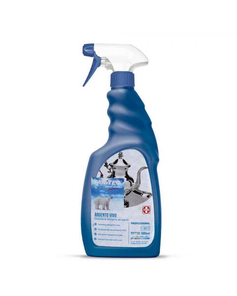 Detergente spray Argentovivo disossidante per argento Sanitec 500 ml