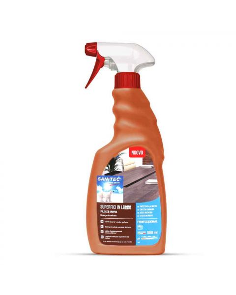 Superfici in Legno spray detergente delicato pulente e ravvivante Sanitec 500 ml