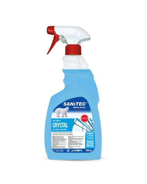 Crystal detergente spray vetri e multiuso antialone Sanitec 750 ml