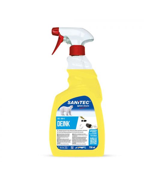 Deink spray sgrassante con solventi per le macchie d'inchiostro Sanitec 750 ml