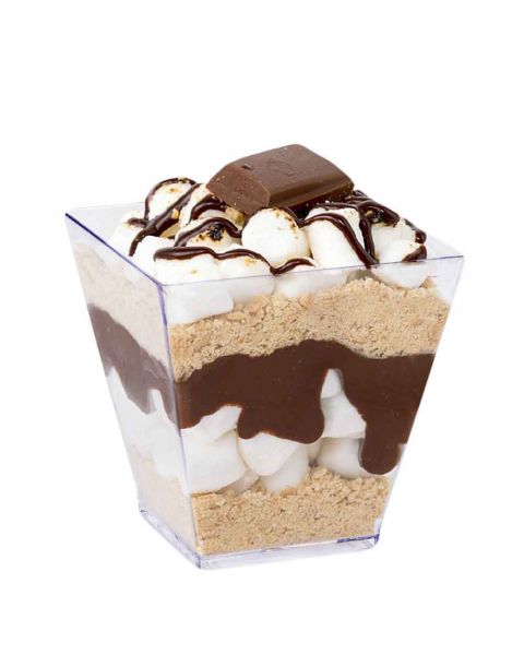 Bicchierini monoporzione Piramide 200ml con dessert al cioccolato