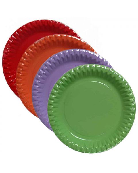 Piatti di carta in cartoncino per feste Ø23 cm colori a scelta