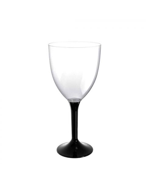 Calici da acqua riutilizzabili in plastica neri maxi 300ml