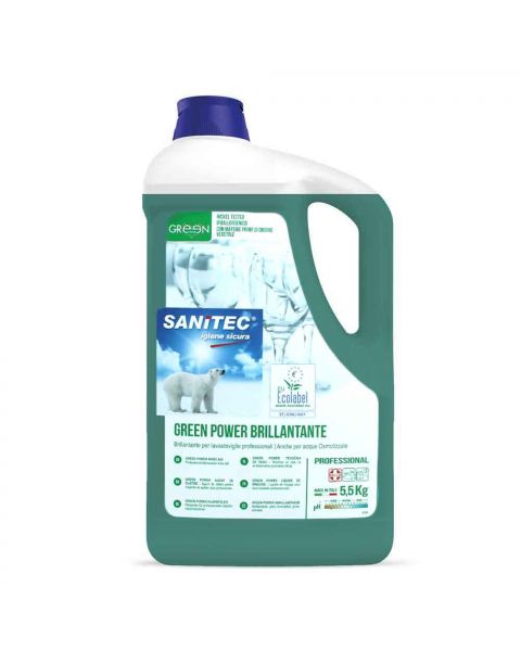 Brill Green Power Brillantante per lavastoviglie ecologico Sanitec 5 L