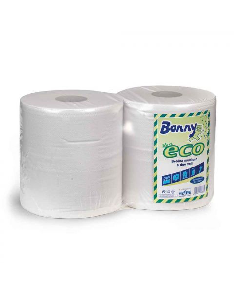 2 Bobine Bonny ECO carta ovatta goffrata a 2 veli