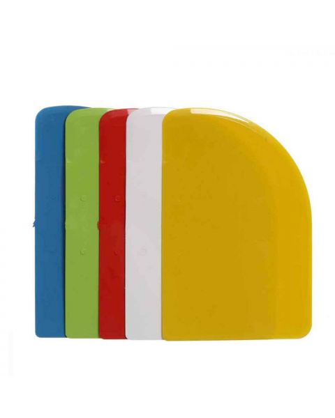 5 Spatole raschietto tagliapasta Curva in plastica lato curvo