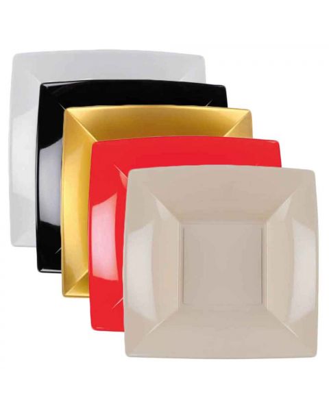 Piatti quadrati fondi lavabili per microonde 18x18 cm colore a scelta