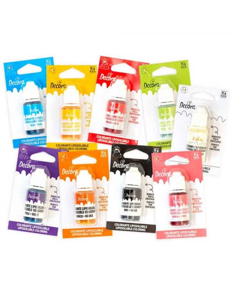 Colorante liquido liposolubile colorato per alimenti 15 g Decora