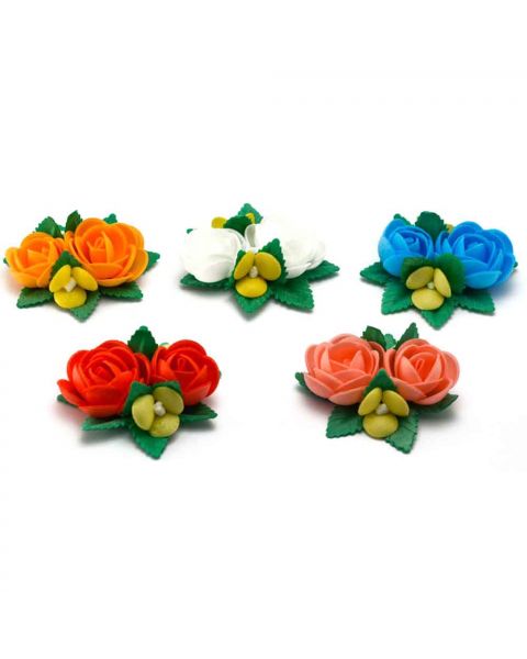 Bouquet di cialda fiori di ostia colorati per decorazione torte