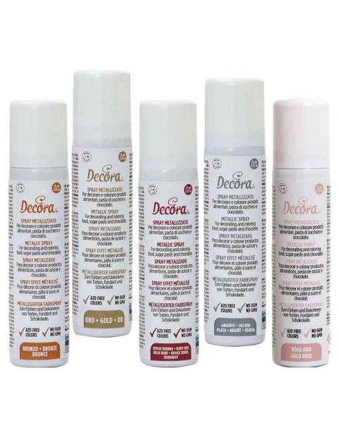 Colorante spray per alimenti colore metallizzato 75 ml Decora colori a scelta