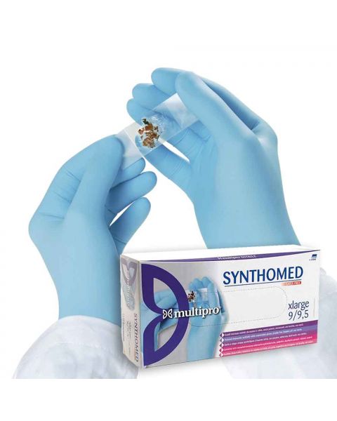 100 Guanti medicali nitrile Multipro Synthomed taglie a scelta