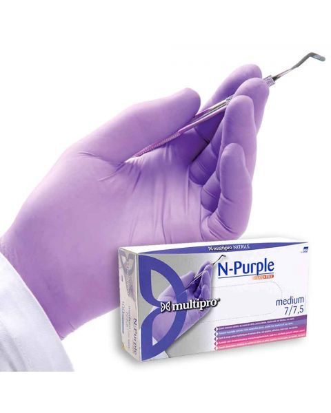 100 Guanti medicali nitrile Multipro N-Purple taglie varie