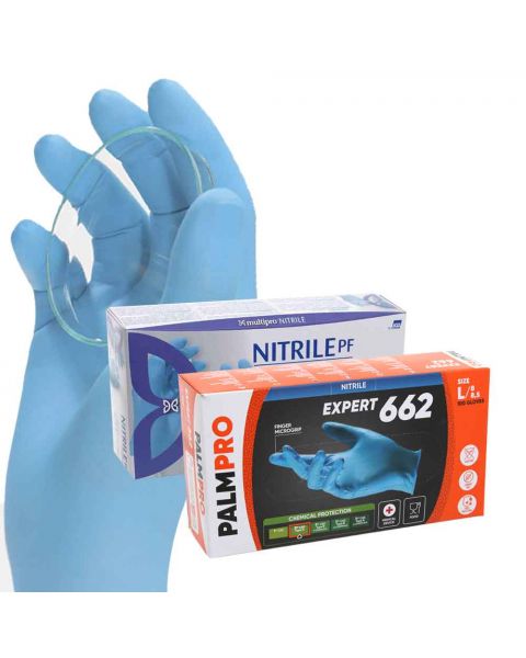 100 Guanti in nitrile azzurro monouso medicali Icoguanti Nitrile PF 