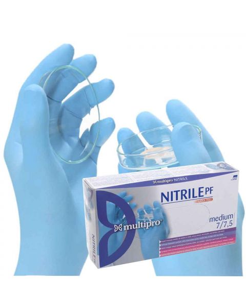 100 Guanti in nitrile azzurro monouso medicali Icoguanti Nitrile PF 