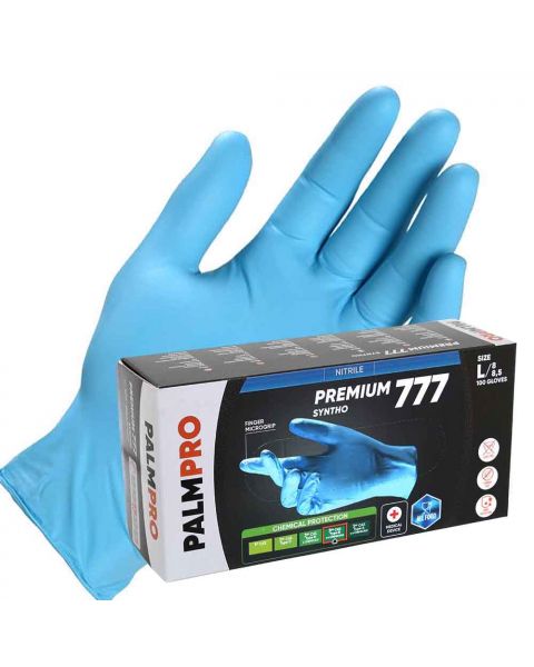 100 Guanti nitrile azzurro Icoguanti PalmPro Premium 777 Syntho