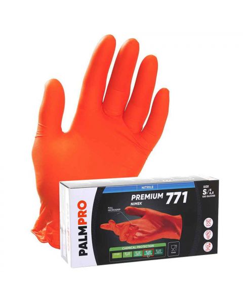 100 Guanti in nitrile arancione Icoguanti PalmPro Premium 771 Nimek